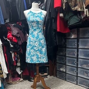 City Triangles Vintage Turquoise Floral Mini Dress